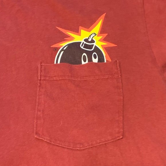 Cotton dark red cute bomb graphic t-shirt. - Picture 5 of 5